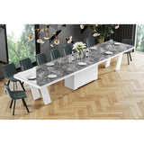Maxima House ALETA 11-Piece Dining Set, Glossy Table with 4 Self-Starting Leaves & 10 Chairs – HU0082K-332GR