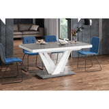 Maxima House CHARA 7-Piece Dining Set w/ Glossy Gray/White Table & 6 Chairs - HU0086K-321B