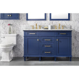 Legion Furniture WLF2236-B 36 Inch Blue Finish Sink Vanity Cabinet with Carrara White Top