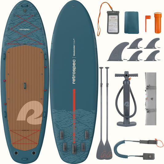 Retrospec Weekender Crew Multi-Person Inflatable Stand Up Paddle Board 12’ - 5745