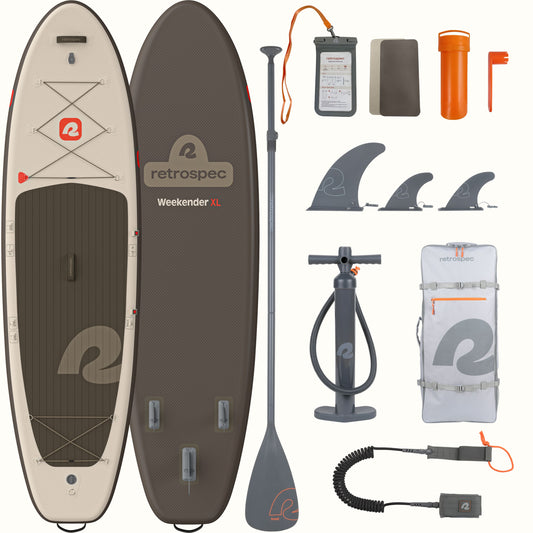 Retrospec Weekender XL Inflatable Stand Up Paddle Board 11’ - 6309