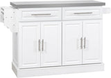 HomCom Rolling Kitchen Island with Storage, Portable Kitchen Cart - B0BL2T9PZV-1