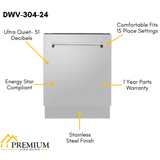 ZLINE Kitchen and Bath 36" Range, Range Hood, Microwave, Dishwasher & Refrigerator Appliance Package, 5KPR-RARH36-MWDWV