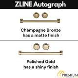 ZLINE 36 In. Autograph 22.5 cu. ft. Refrigerator with Ice Maker in Fingerprint Resistant Black Stainless Steel and Gold Accents, RFMZ-36-BS-G