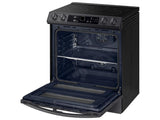 SAMSUNG 6.3 cu ft. Smart Slide-in Electric Range with Smart Dial, Air Fry, & Flex Duo™ in Black Stainless Steel - NE63T8751SG-KT