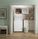 GE Unitized Spacemaker Washer & Electric Dryer, 3.8 cu. ft. Washer, 5.9 cu. ft. Dryer - GUD27ESSMWW-KT
