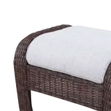Four Seasons Courtyard Montego Bay Set of 2 Ottomans with Ivory Olefin Cushions - 396115