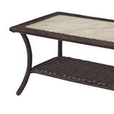 Four Seasons Courtyard Montego Bay Loveseat & Coffee Table, Ivory & Wicker Brown - 396112