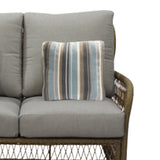 Four Seasons Courtyard Positano Wicker Cushioned Loveseat w/ 2 Accessory Pillows - 396087