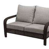 Four Seasons Courtyard Montego Bay Loveseat & Coffee Table, Ivory & Wicker Brown - 396112