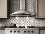 Elica - FOGLIA - Techne - 30" W x 20" D x 10" H, Stainless & Black Glass - Wall Mount Hoods - EFG630S1
