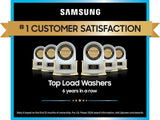 SAMSUNG 5.4 cu. ft. Smart Top Load Washer with Pet Care Solution and Super Speed Wash in White - WA54CG7150AW-KT