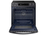 SAMSUNG 6.3 cu ft. Smart Slide-in Electric Range with Smart Dial & Air Fry in Black Stainless Steel - NE63T8711SG-KT