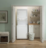 GE Unitized Spacemaker Washer & Electric Dryer, 3.8 cu. ft. Washer, 5.9 cu. ft. Dryer - GUD27ESSMWW-KT