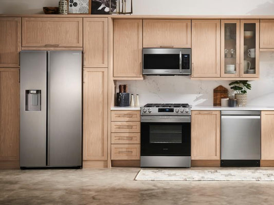 SAMSUNG  22 cu. ft. Counter Depth Side-by-Side Refrigerator in Stainless Steel - RS22T5201SR-KT