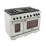 Kucht Professional 48" 6.7 cu. ft. Propane Gas Range in Stainless Steel with Black Accents - KFX480/LP-K