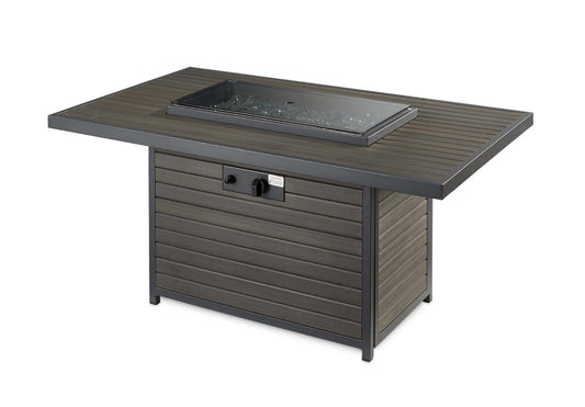 The Outdoor GreatRoom Outdoor GreatRoom: Brooks Rectangular Gas Fire Pit Table - BRK-1224-19-K