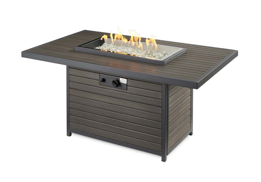 The Outdoor GreatRoom Outdoor GreatRoom: Brooks Rectangular Gas Fire Pit Table - BRK-1224-19-K