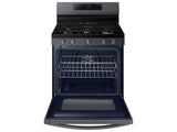 SAMSUNG  6.0 cu. ft. Smart Freestanding Gas Range with No-Preheat Air Fry and Convection+ in Black Stainless Steel - NX60A6711SG-KT