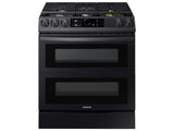 SAMSUNG 6.3 cu ft. Smart Slide-in Gas Range with Flex Duo™, Smart Dial & Air Fry in Black Stainless Steel - NY63T8751SG-KT