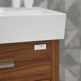 Casa Mare Domenico 24 Matte Walnut Vanity Ceramic Sink Combo - Domenico60MW-24-MSC-S