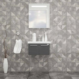 Casa Mare Aspe 24 Glossy Gray Vanity Ceramic Sink Combo - Aspe60GG-24-MSC-S