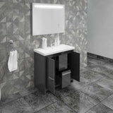 Casa Mare Alessio 32 Glossy Gray Vanity Ceramic Sink Combo - Alessio80GG-32-MSC-S