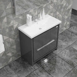 Casa Mare Alessio 32 Glossy Gray Vanity Ceramic Sink Combo - Alessio80GG-32-MSC-S