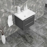 Casa Mare Elke 32 Glossy Gray Vanity Ceramic Sink Combo - Elke80GG-32-MSC-S