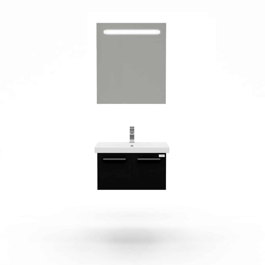 Casa Mare Aspe 24 Glossy Black Vanity Ceramic Sink Combo - Aspe60GB-24-MSC-S