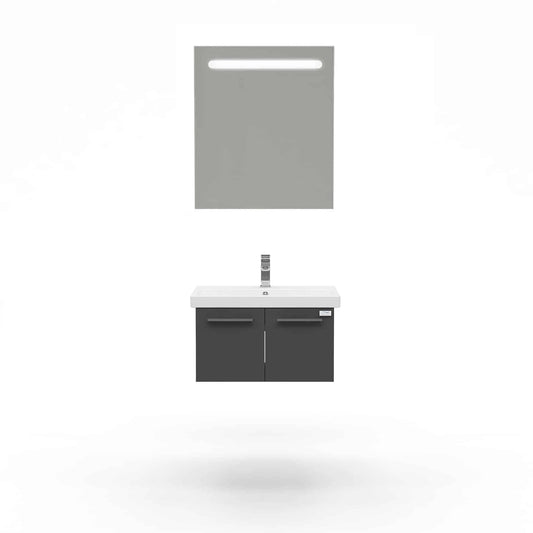 Casa Mare Aspe 32 Glossy Gray Vanity Ceramic Sink Combo - Aspe80GG-32-MSC-S