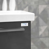Casa Mare Aspe 32 Glossy Gray Vanity Ceramic Sink Combo - Aspe80GG-32-MSC-S