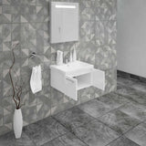 Casa Mare Aspe 32 Glossy White Vanity Ceramic Sink Combo - Aspe80GW-32-MSC-S