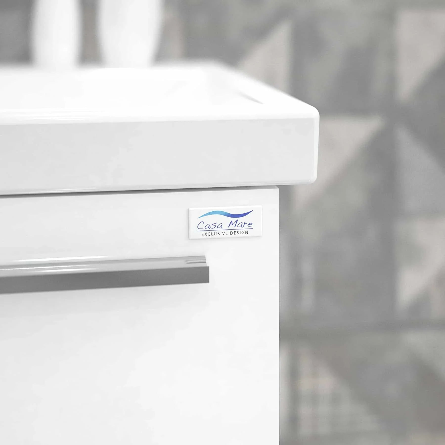 Casa Mare Aspe 32 Glossy White Vanity Ceramic Sink Combo - Aspe80GW-32-MSC-S
