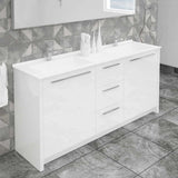 Casa Mare Nona 71 Glossy White Double Sink Vanity and Sink Combo - Nona180GW-71-S