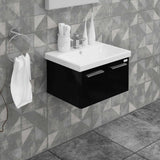 Casa Mare Aspe 32 Glossy Black Vanity Ceramic Sink Combo - Aspe80GB-32-MSC-S