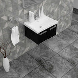 Casa Mare Aspe 32 Glossy Black Vanity Ceramic Sink Combo - Aspe80GB-32-MSC-S