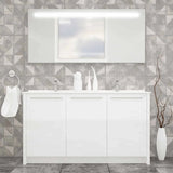 Casa Mare Benna 63 Glossy White Vanity Double Sink Combo - Benna160GW-63-S
