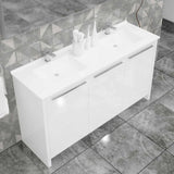 Casa Mare Benna 63 Glossy White Vanity Double Sink Combo - Benna160GW-63-S