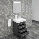Casa Mare Domenico 32 Glossy Gray Vanity Ceramic Sink Combo - Domenico80GG-32-MSC-S