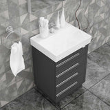 Casa Mare Domenico 32 Glossy Gray Vanity Ceramic Sink Combo - Domenico80GG-32-MSC-S