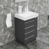 Casa Mare Domenico 32 Glossy Gray Vanity Ceramic Sink Combo - Domenico80GG-32-MSC-S