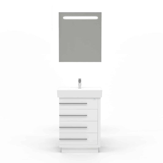 Casa Mare Domenico 32 Glossy White Vanity Ceramic Sink Combo - Domenico80GW-32-MSC-S