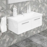 Casa Mare Aspe 32 Glossy White Vanity Ceramic Sink Combo - Aspe100GW-40MSC-S