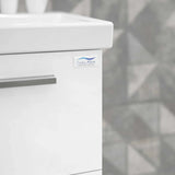 Casa Mare Elke 24 Glossy White Vanity and Ceramic Sink Combo with LED Mirror - Elke60GW-24-MSC-S