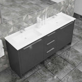 Casa Mare Nona 60 Glossy Gray Bathroom Vanity and Sink Combo - Nona152GG-60-MSC-S