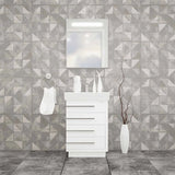 Casa Mare Domenico 24 Glossy White Vanity Ceramic Sink Combo - Domenico60GW-24-MSC-S