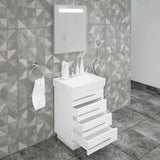 Casa Mare Domenico 24 Glossy White Vanity Ceramic Sink Combo - Domenico60GW-24-MSC-S