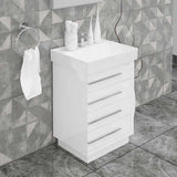 Casa Mare Domenico 24 Glossy White Vanity Ceramic Sink Combo - Domenico60GW-24-MSC-S