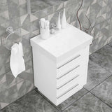 Casa Mare Domenico 24 Glossy White Vanity Ceramic Sink Combo - Domenico60GW-24-MSC-S